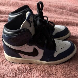 Nike Black, Blue, and White High-Top Sneakers